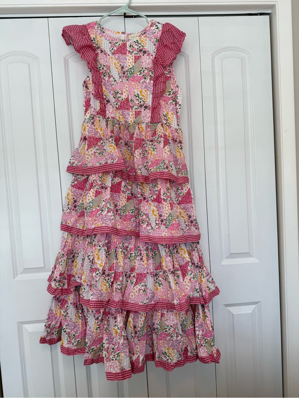 Simply Southern Pink Floral Patchwork Maxi Dress